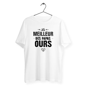 T-shirt homme col rond - Mug céramique blanc Le meilleur des papas ours