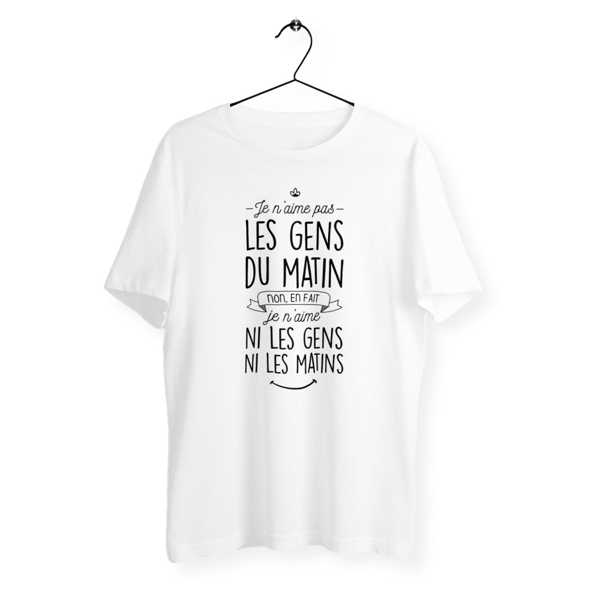 T-shirt homme col rond - Je n'aime pas les gens du matin