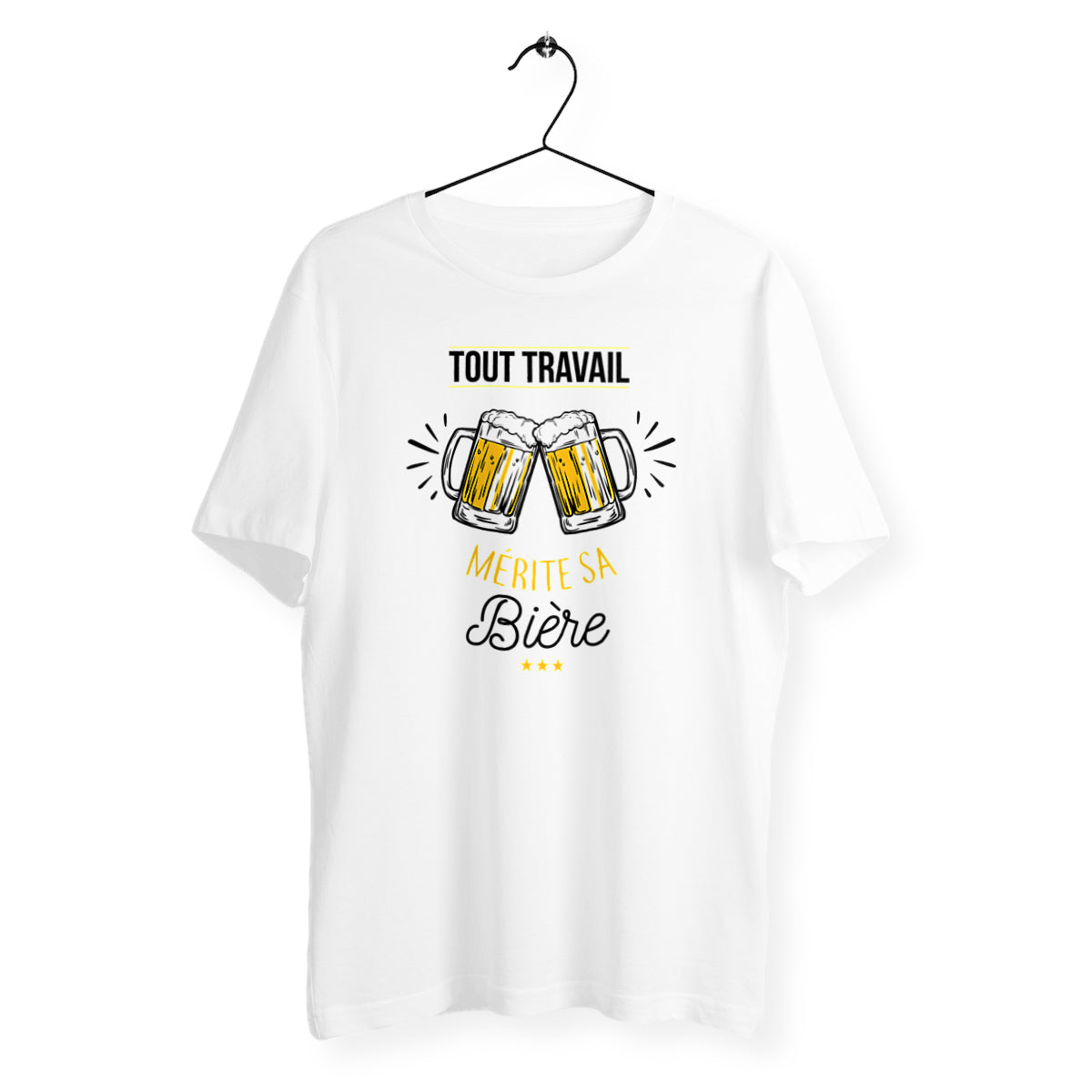 T-shirt homme col rond - Tout travail mérite sa bière