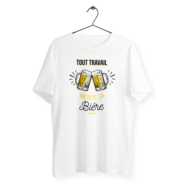 T-shirt homme col rond - Tout travail mérite sa bière