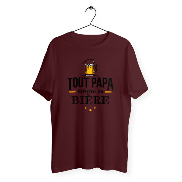 T-shirt homme col rond - Tout papa mérite sa bière