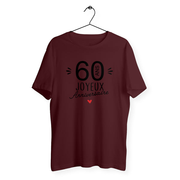 T-shirt homme col rond - 60 Ans Joyeux Anniversaire