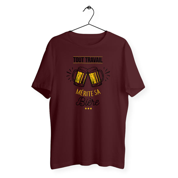 T-shirt homme col rond - Tout travail mérite sa bière