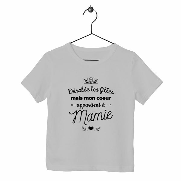 T-shirt enfant - Mon cœur est à mamie