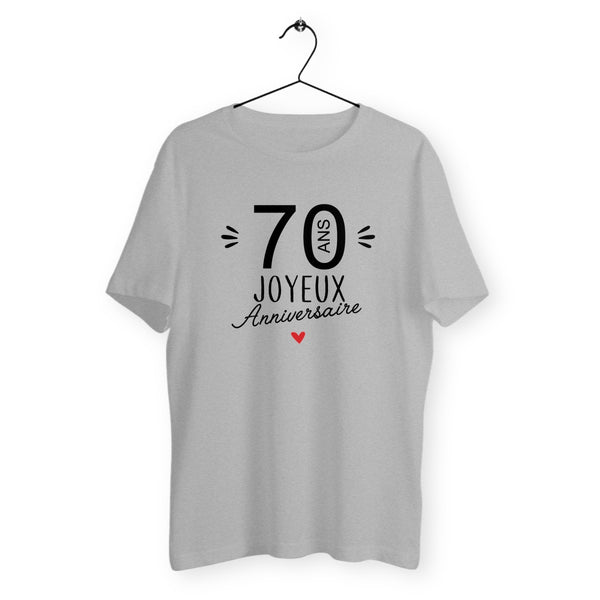 T-shirt homme col rond - 70 Ans Joyeux Anniversaire