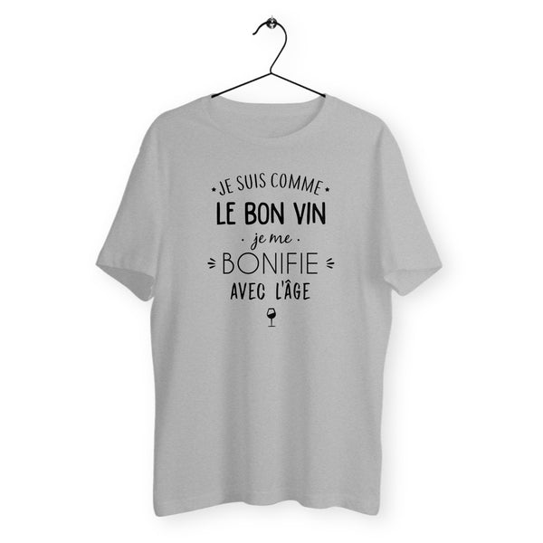 T-shirt homme col rond - Je suis comme le bon vin, je me bonifie avec l`âge