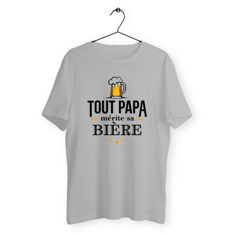 T-shirt homme col rond - Tout papa mérite sa bière