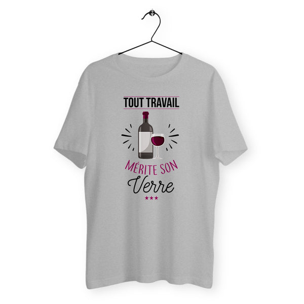 T-shirt homme col rond - Tout travail mérite son verre