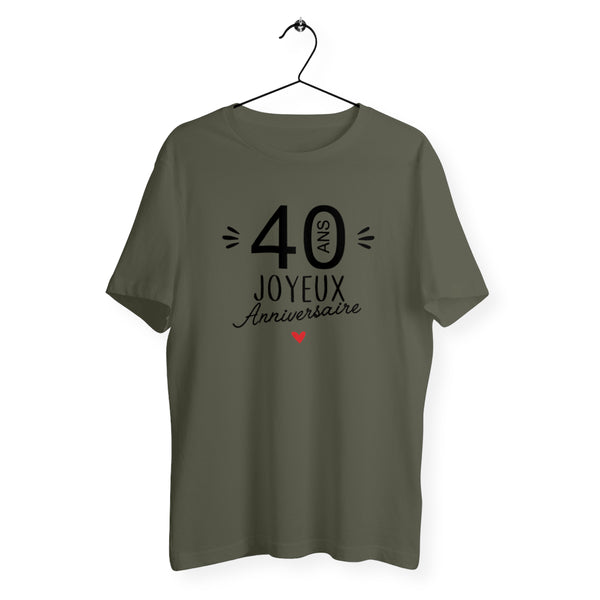 T-shirt homme col rond - 40 Ans Joyeux Anniversaire