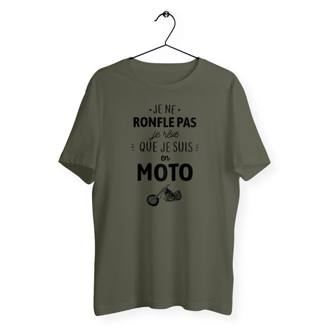 T-shirt homme col rond - Je rêve que je suis en moto