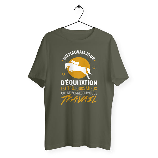 T-shirt homme col rond - Un mauvais jour d'équitation