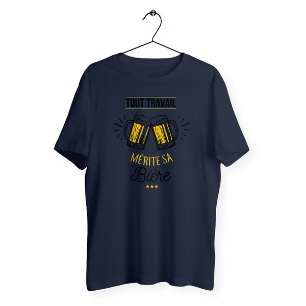 T-shirt homme col rond - Tout travail mérite sa bière