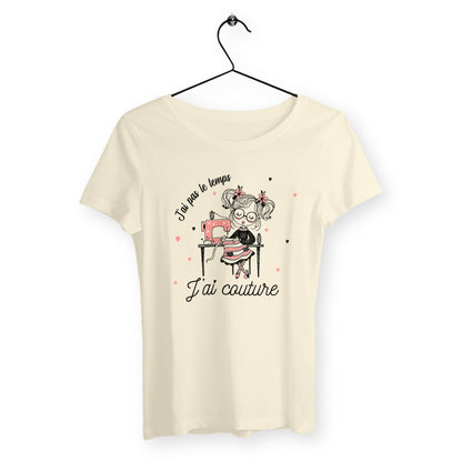 T-shirt femme - J`ai pas le temps, j`ai couture - face_naturel