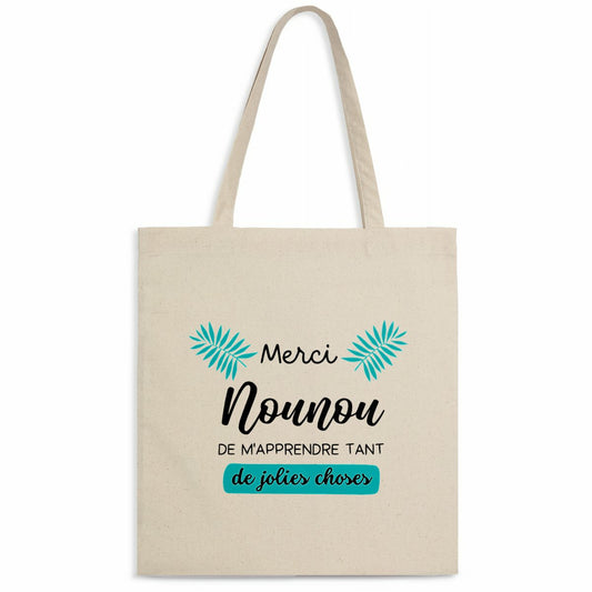 Totebag - Merci nounou de m'apprendre tant de jolies choses