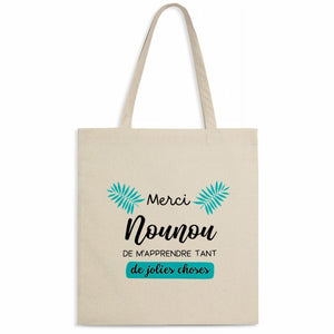 Totebag - Merci nounou de m'apprendre tant de jolies choses