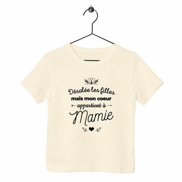 T-shirt enfant - Mon cœur est à mamie