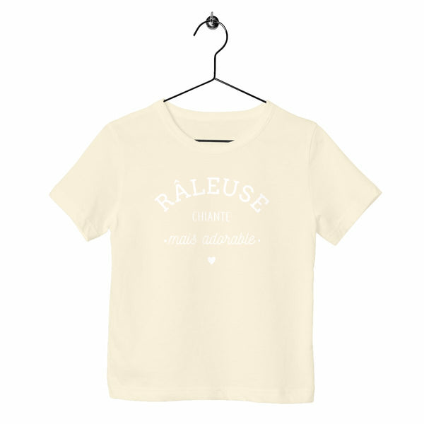 T-shirt enfant - Râleuse chiante mais adorable ( blanc )