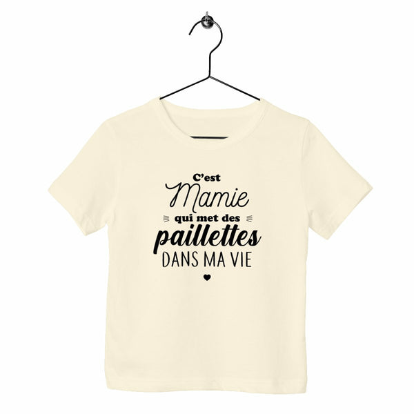 T-shirt enfant - Mamie met des paillettes 