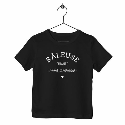 T-shirt enfant - Râleuse chiante mais adorable ( blanc )