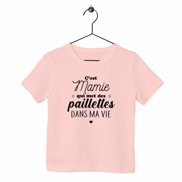 T-shirt enfant - Mamie met des paillettes 