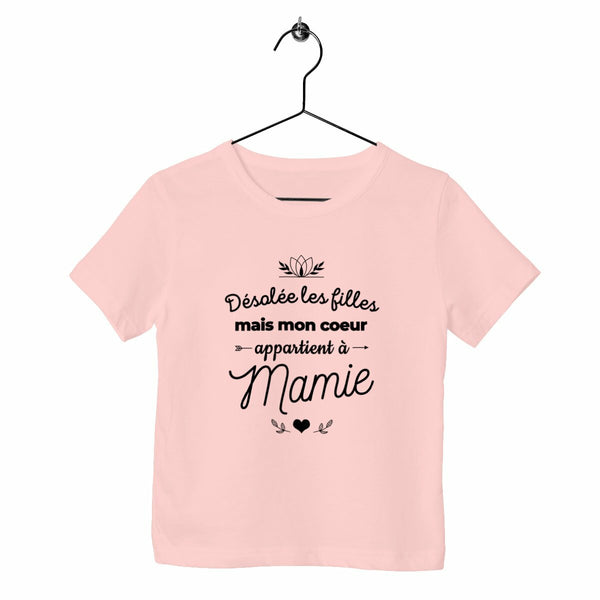 T-shirt enfant - Mon cœur est à mamie