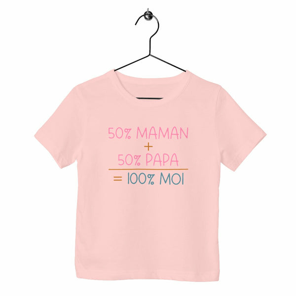 T-shirt enfant - 50% maman + 50% papa = 100% moi