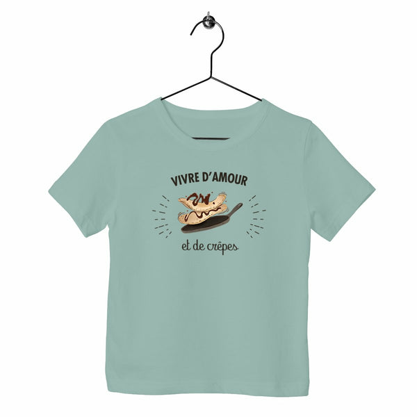 T-shirt enfant - Vivre d'amour et de crêpes