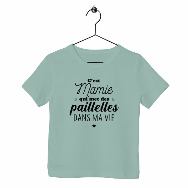 T-shirt enfant - Mamie met des paillettes 