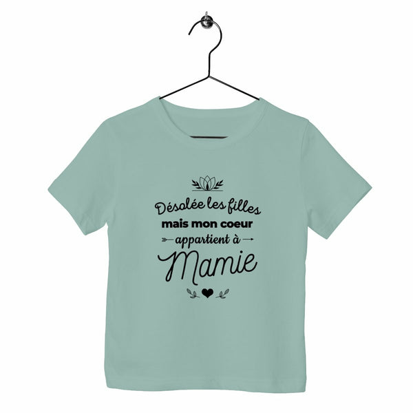 T-shirt enfant - Mon cœur est à mamie