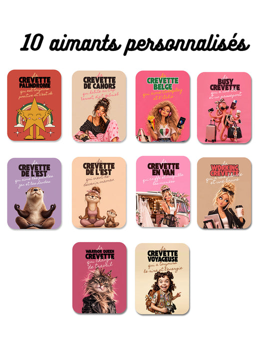 Lot aimants personnalisations Encre et Créations