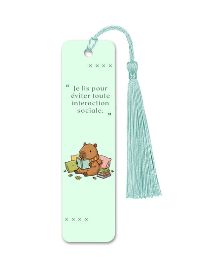 Marque-page Je lis pour éviter toute interaction sociale Encre et Créations