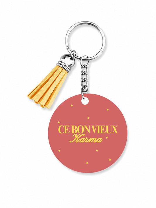 Porte-clés Ce bon vieux karma Encre et Créations