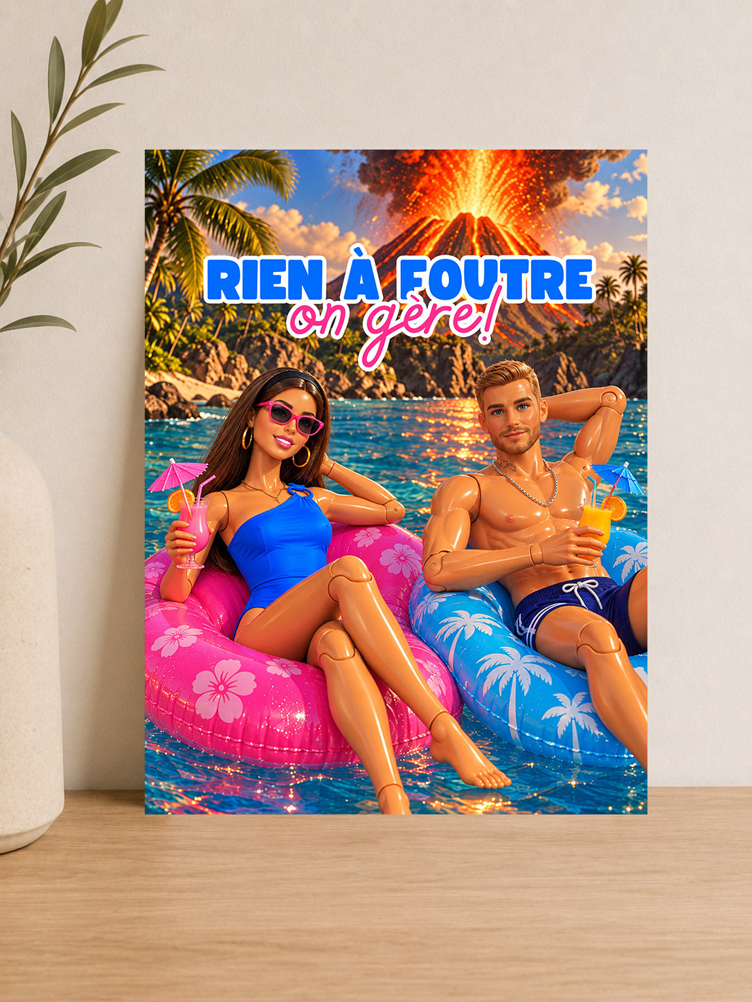 Plaque en métal Rien à foutre on gère Encre et Créations