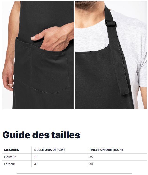 guide des tailles tablier