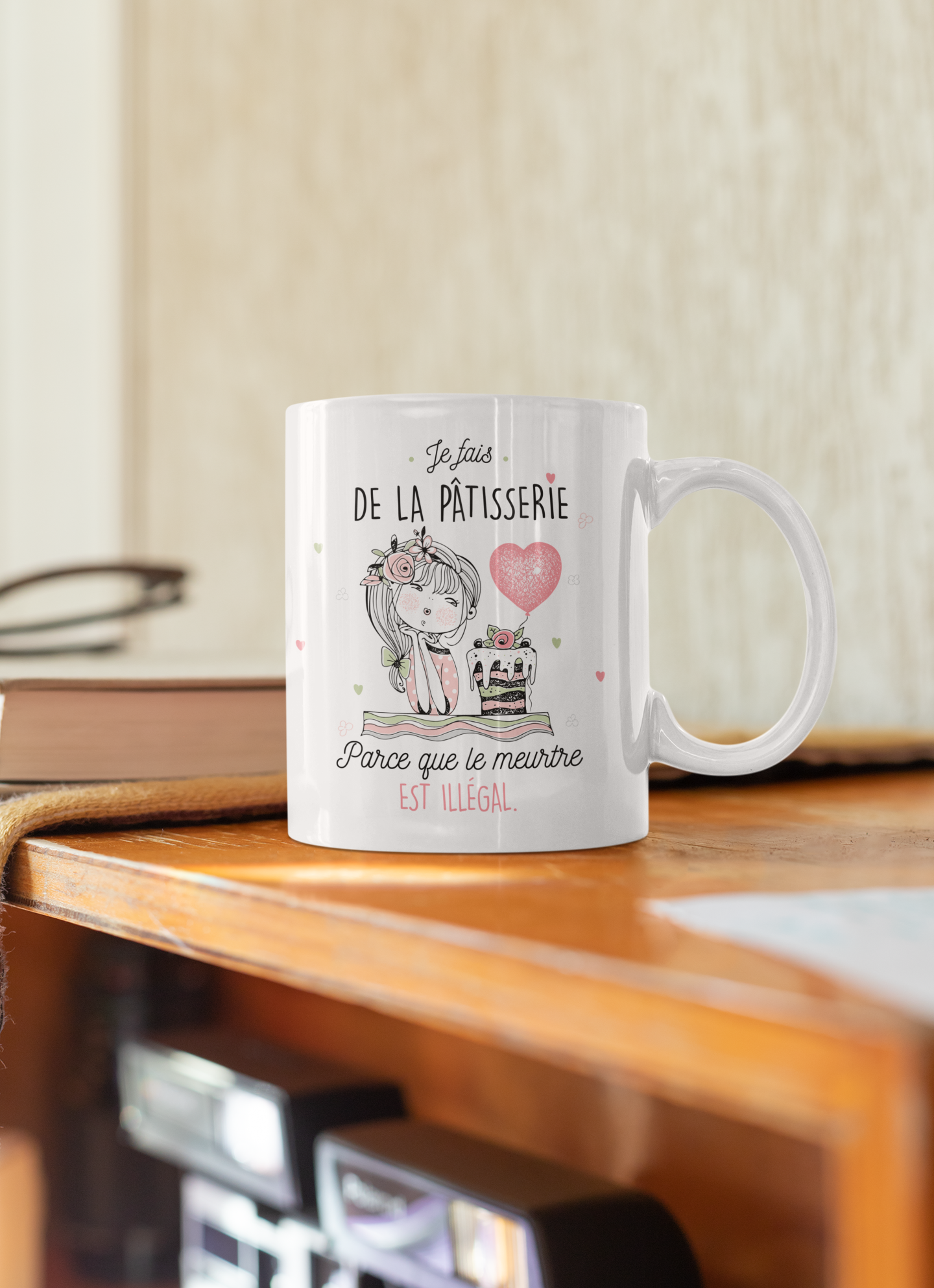 Mug céramique Je fais de la pâtisserie parce que le meurtre est illégal