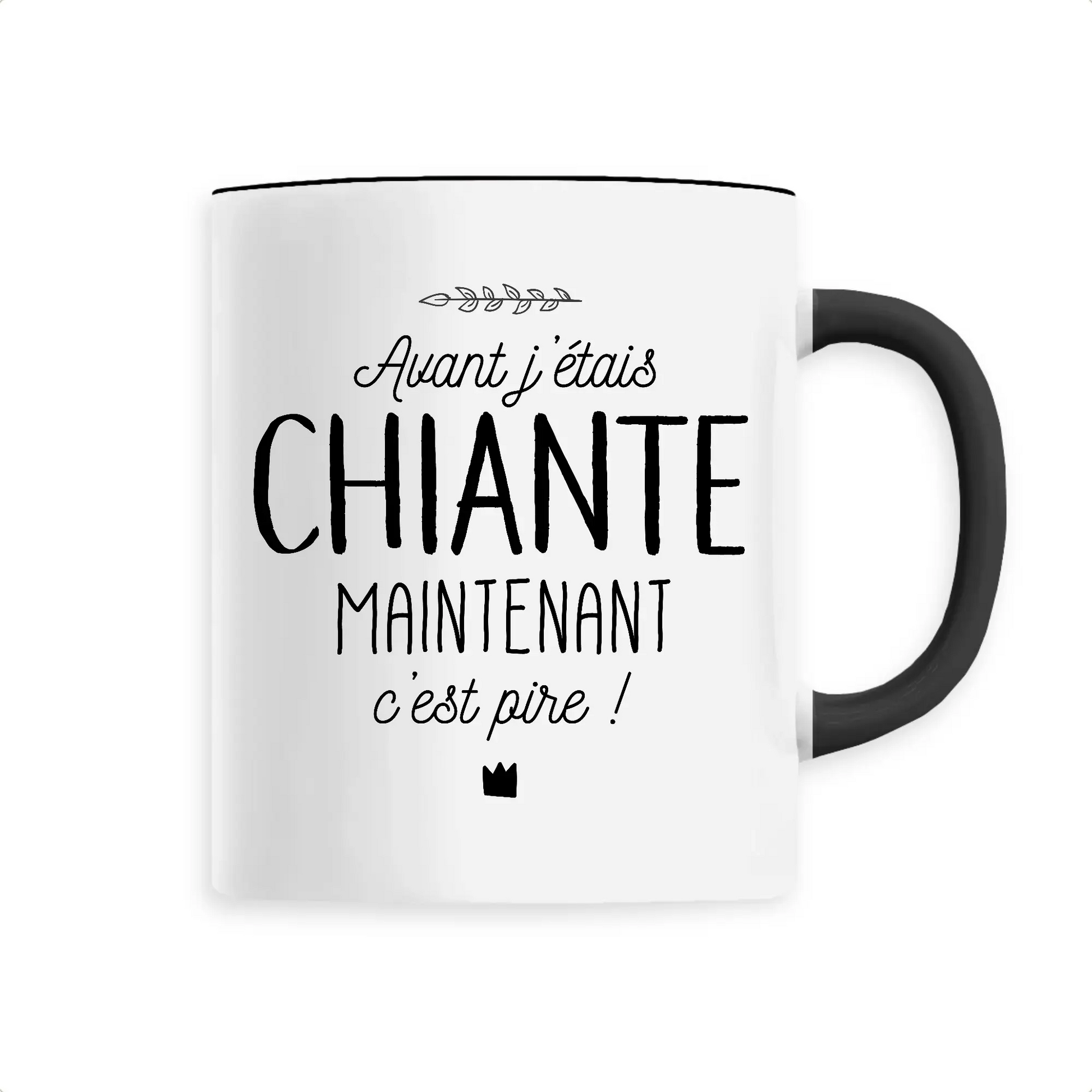 Mug céramique - Avant j’était chiante! Noir - Mugs