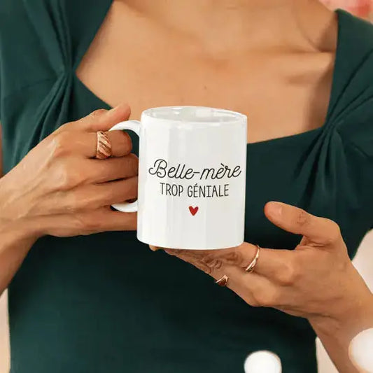Mug céramique - Belle-mère trop géniale - Blanc - Mugs