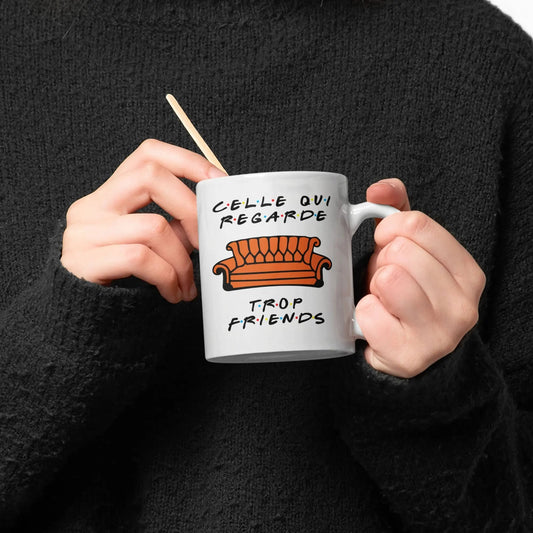 Mug céramique - Celle qui regarde trop friends - Blanc - Mugs