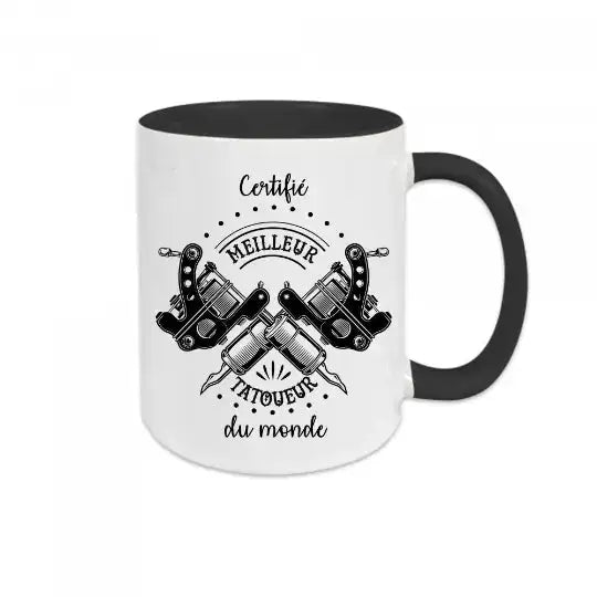 Mug céramique - Certifié meilleur tatoueur du monde - Noir - Mugs
