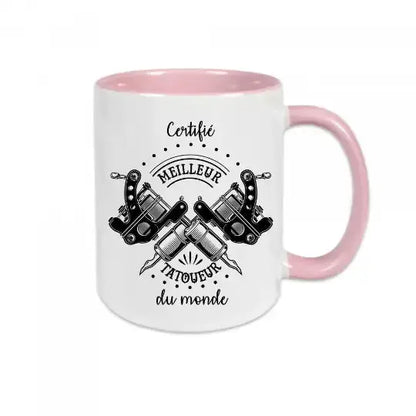 Mug céramique - Certifié meilleur tatoueur du monde - Rose - Mugs