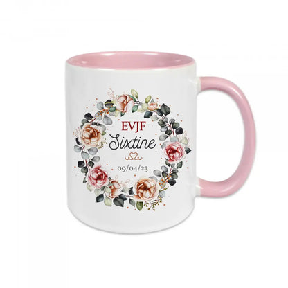Mug céramique EVJF personnalisable prénom et date 