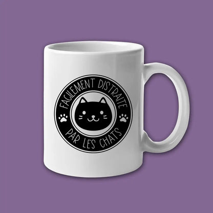 Mug céramique Facilement distraite par les chats