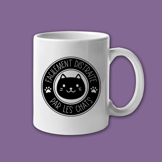 Mug céramique Facilement distraite par les chats