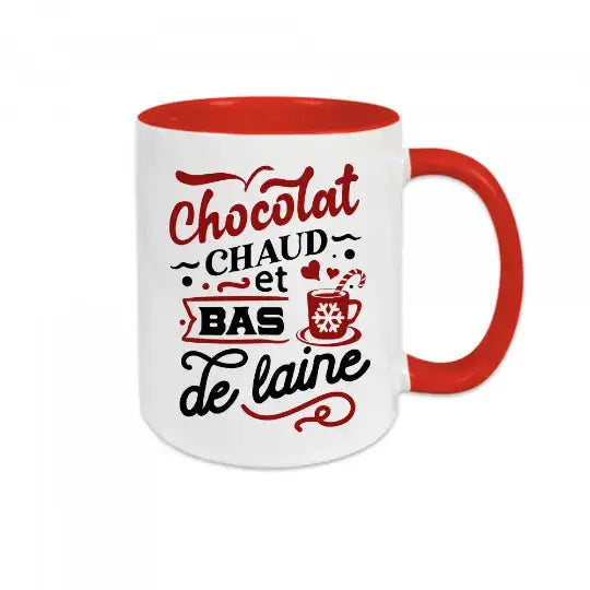 Mug céramique imprimé Chocolat chaud et bas de laine Encre et Créations