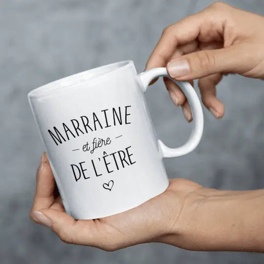 Mug céramique imprimé Marraine et fière de l’être - Blanc - Mugs