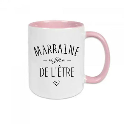 Mug céramique imprimé Marraine et fière de l’être - Rose - Mugs