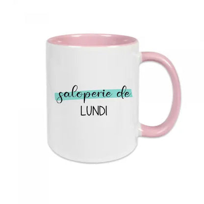 Mug céramique imprimé Saloperie de Lundi - Rose - Mugs