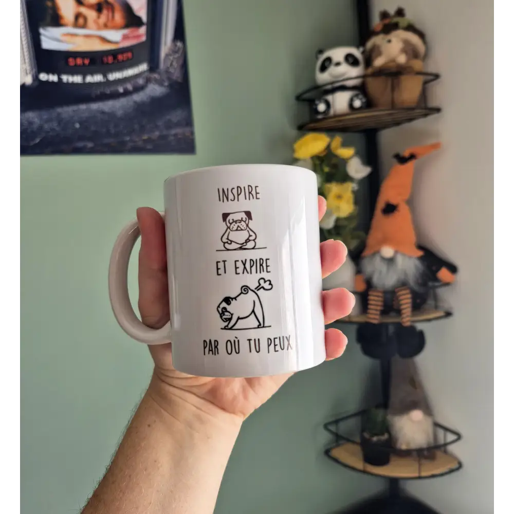 Mug céramique Inspire et expire par où tu peux Encre et Créations