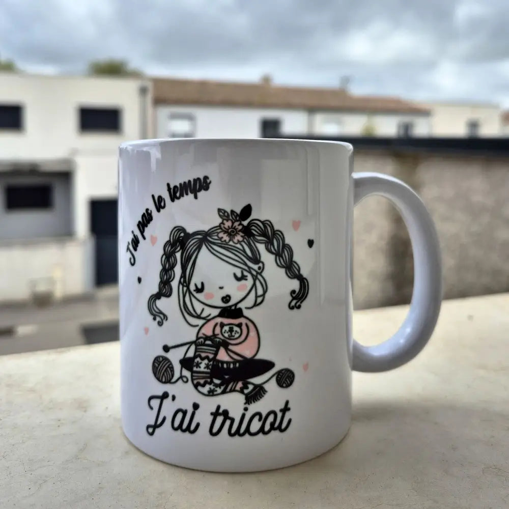 Mug céramique J'ai pas le temps j'ai tricot