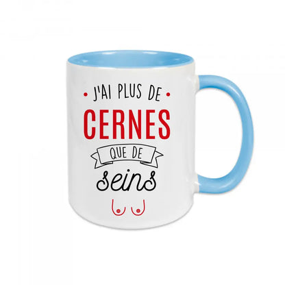 Mug céramique J'ai plus de cernes que de seins